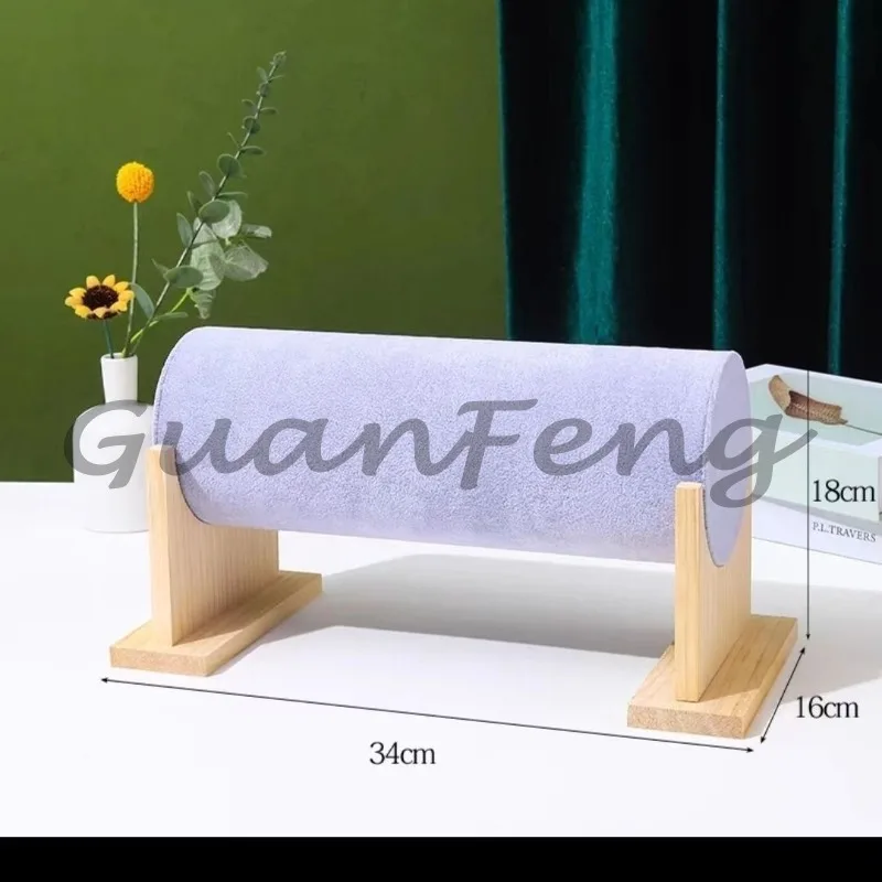 

Original Wood Detachable Hairband Display Stand Velvet Hair Tie Holder Headband Stand Jewelry Storage Rack Accessory Shelf