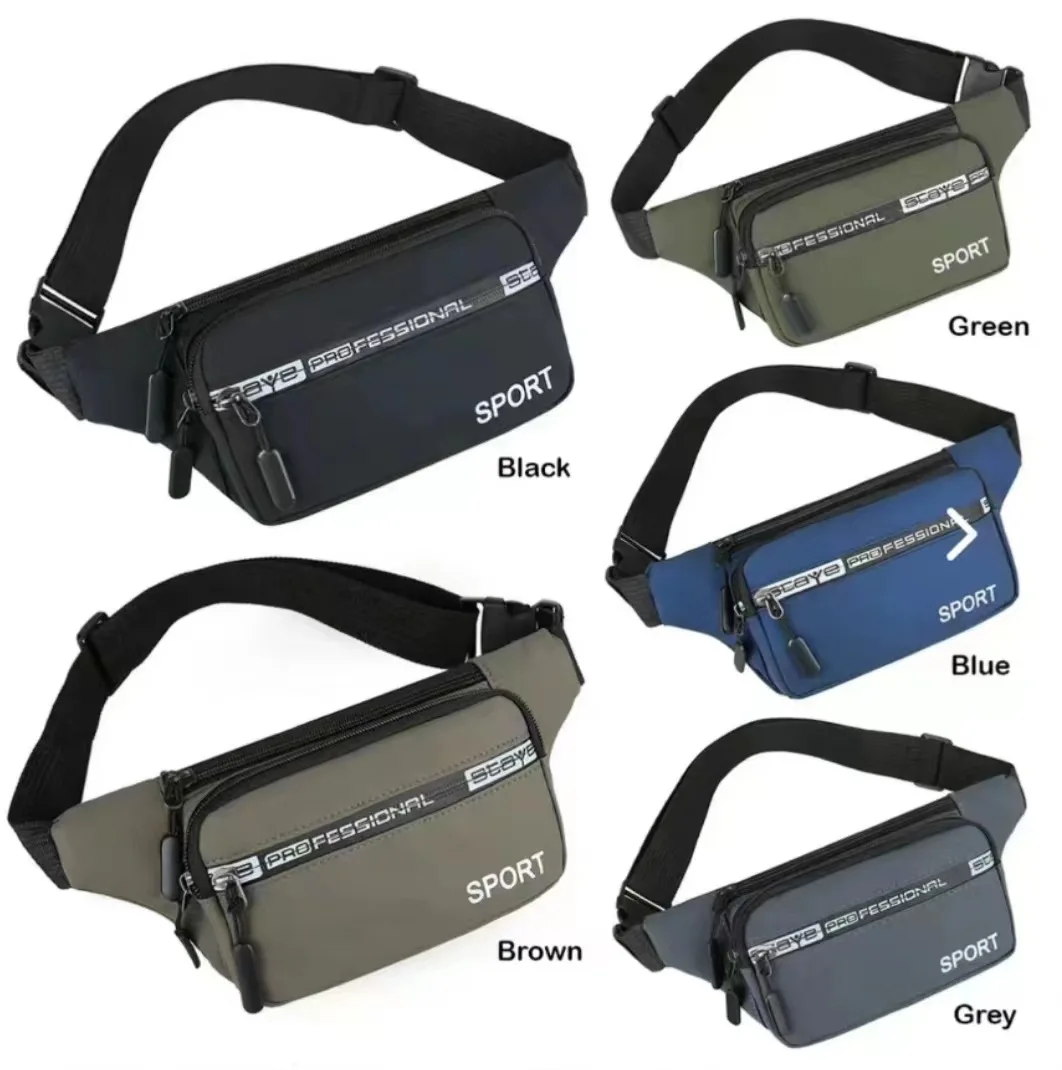 حقيبة خصر للرجال للرياضات الكاجوال والجري وتخزين الهاتف المحمول وطارد المياه والعمل وحقيبة خصر ذات سعة كبيرة