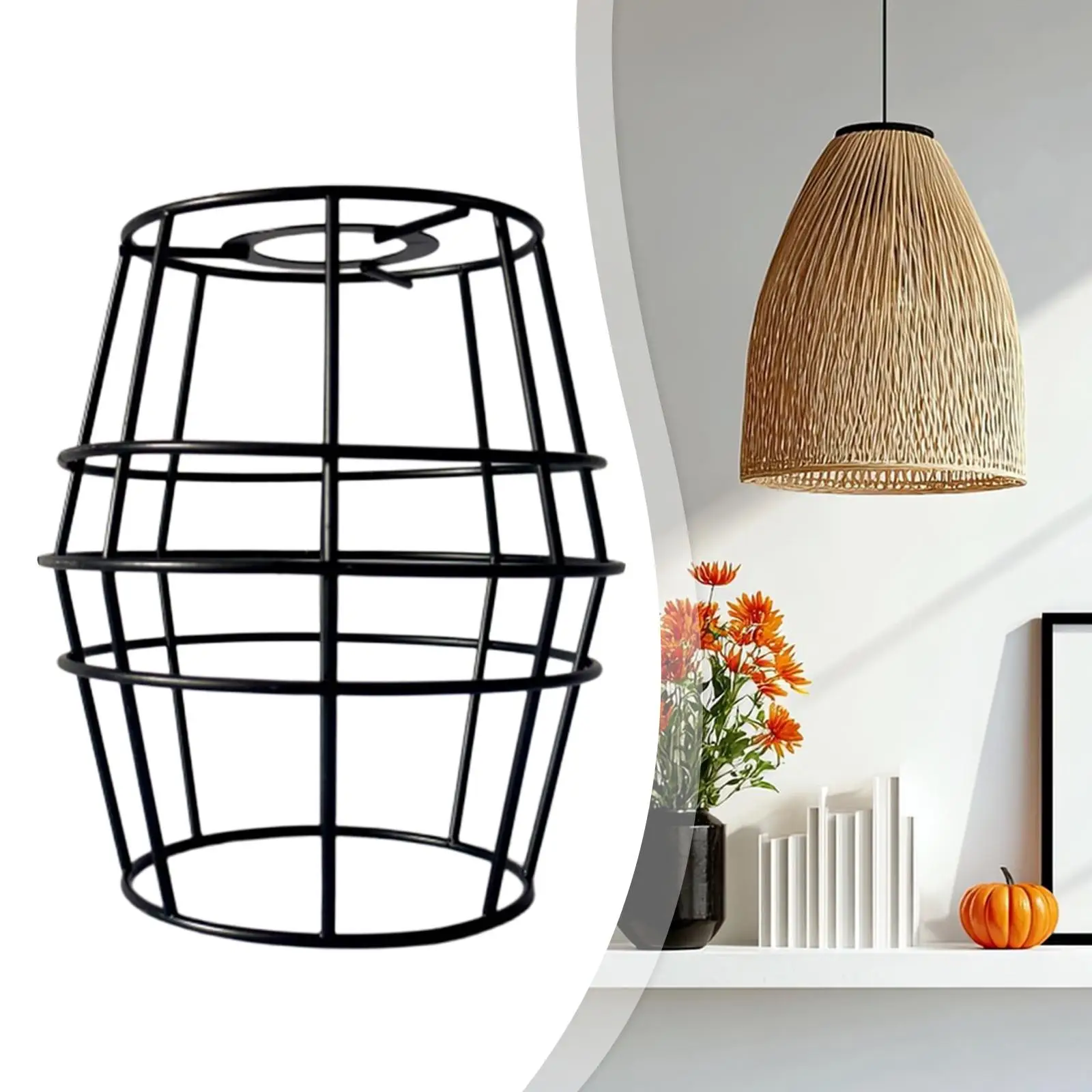 

Lamp Shade Basket Cage Cover Durable Iron Wire Lighting Fixture Accessory for Restaurant Bedroom Hotel Decor