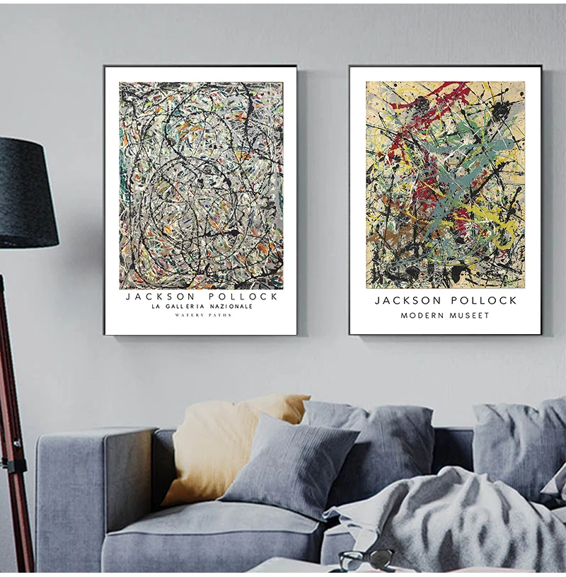 Jackson Pollock Abstract Painting Fine Art Poster Gallery Wall Art Canvas Prints Wall Pictures for Living Room Home Decor
