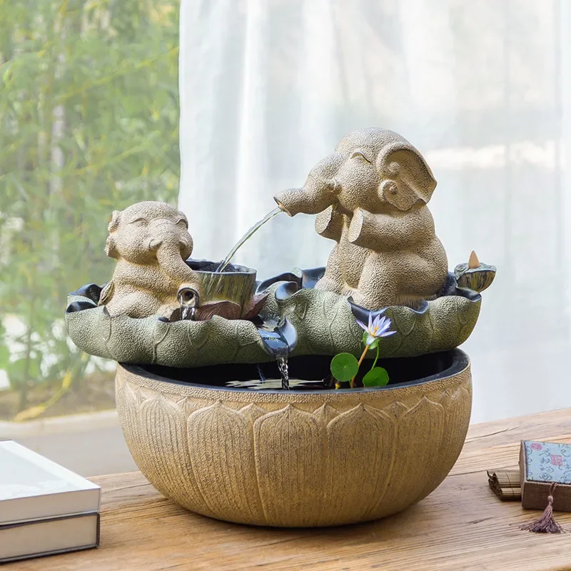 Indoor Desktop Water Fountain Home Decor Living Room Office Tabletop Circulating Water Feature Landscape Ornament Gift for