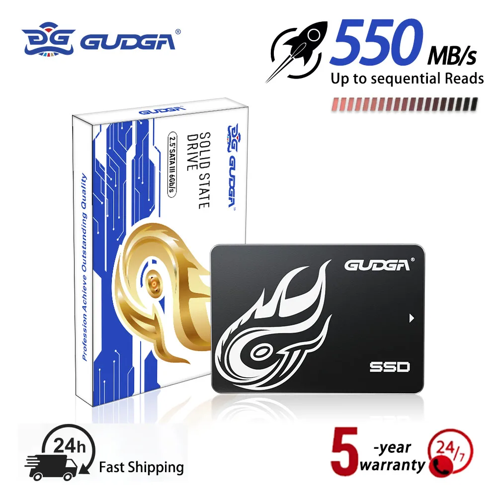 

GUDGA SATA SSD Жесткий диск 128 ГБ 256 ГБ 512 ГБ 1 ТБ 2 ТБ 480 ГБ 960 ГБ SATA3 Диски Внутренний жесткий диск для ноутбука Жесткий диск HDD для ПК