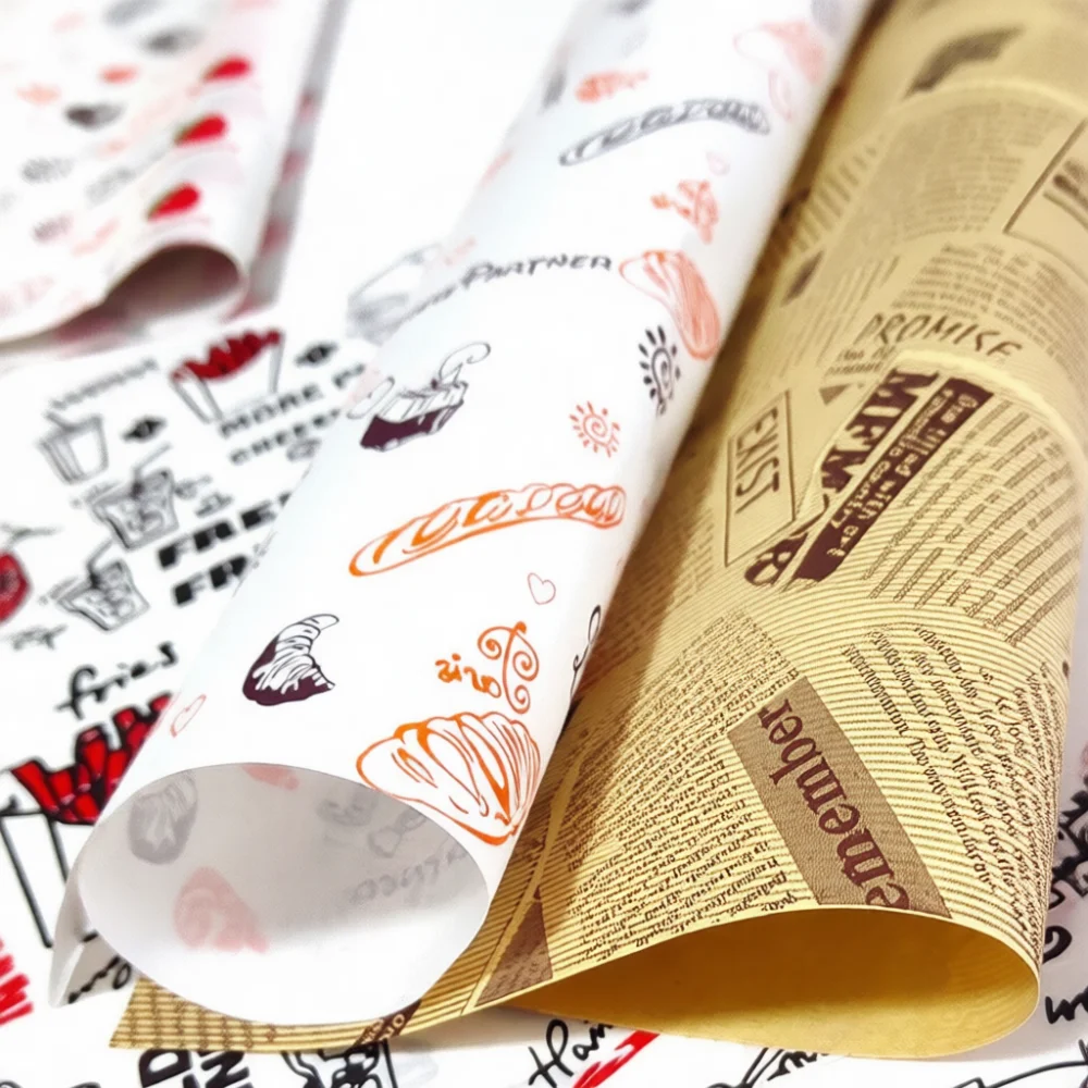 Food Snacks Catering - Lembaran Kertas Sandwich Motif Koran Tahan