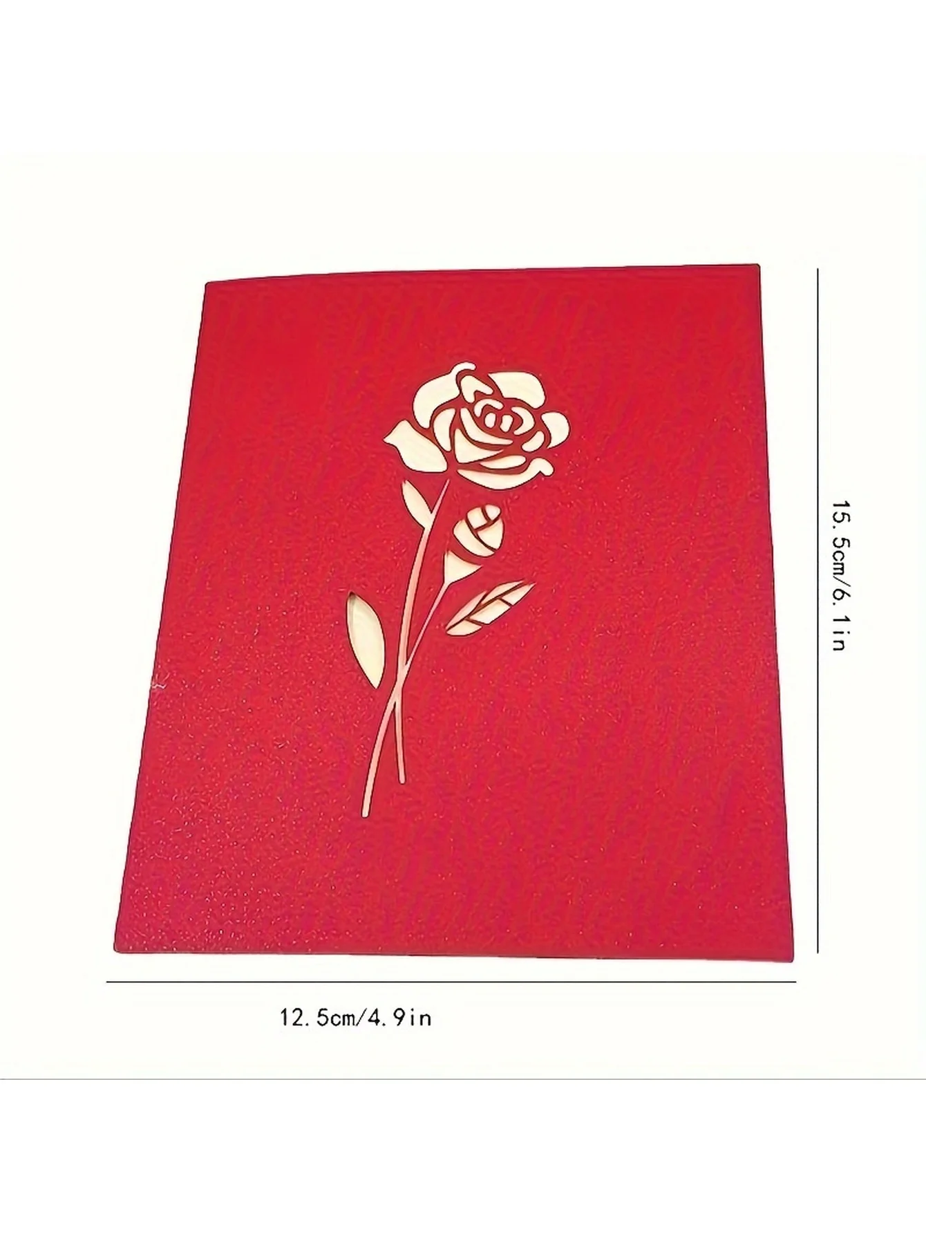 بطاقة روز لعيد الميلاد السعيد ثلاثية الأبعاد - مثالية للذكرى السنوية وعيد الأم وحفلات الزفاف - تحية للنساء والشباب مع مغلف