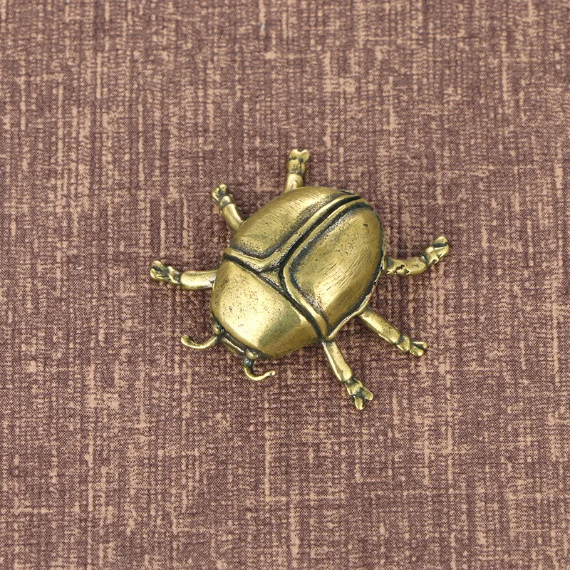 Tabletop Figurine Brass beetle Animal Statue Sculpture Home Decor Gift