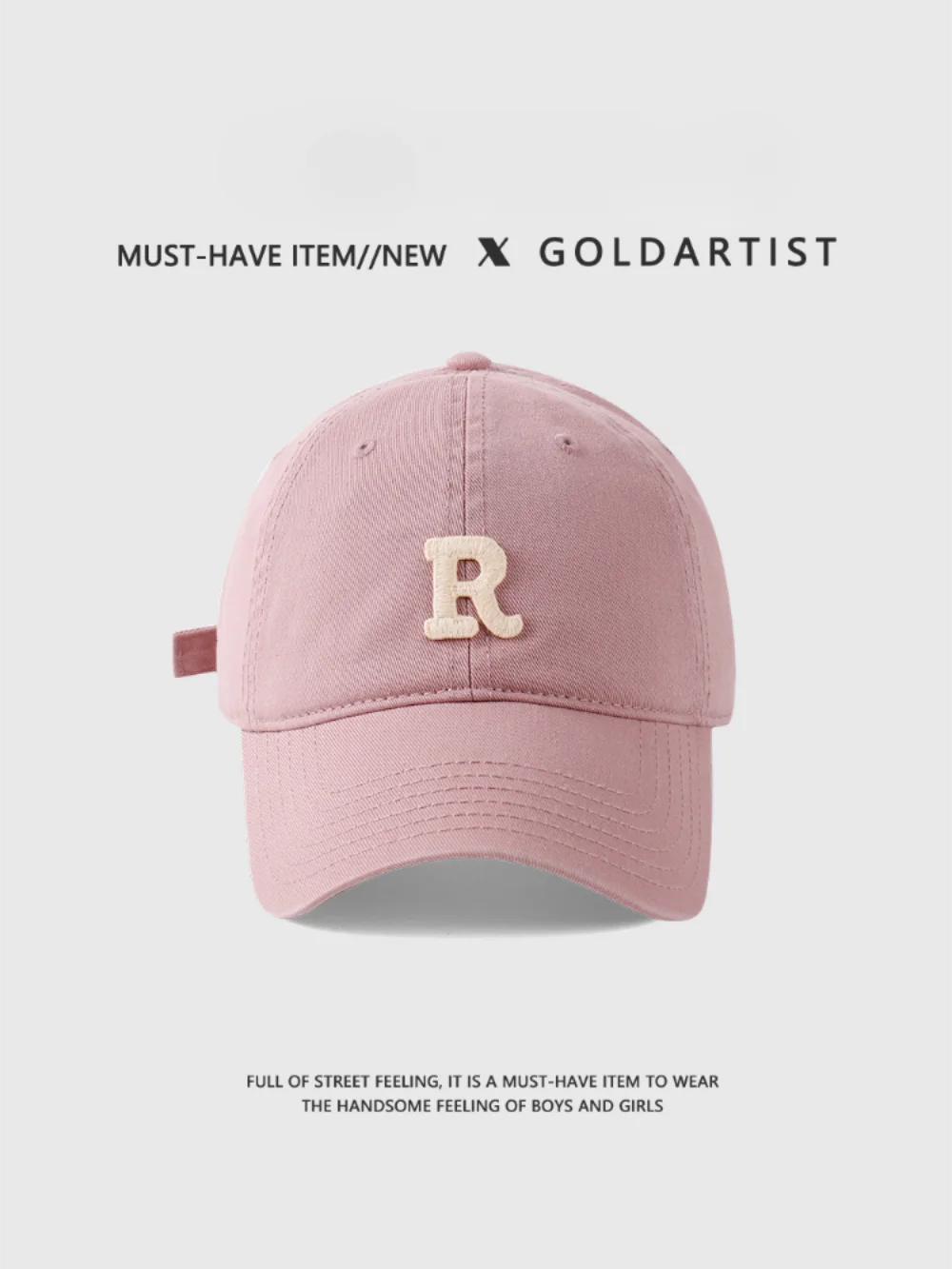 1 Pcs Rose Pink Hat Women\'s Spring / Autumn Letter Wide Brim Baseball Cap Korean Fashion Simple Adjustable Peaked Cap For Girl