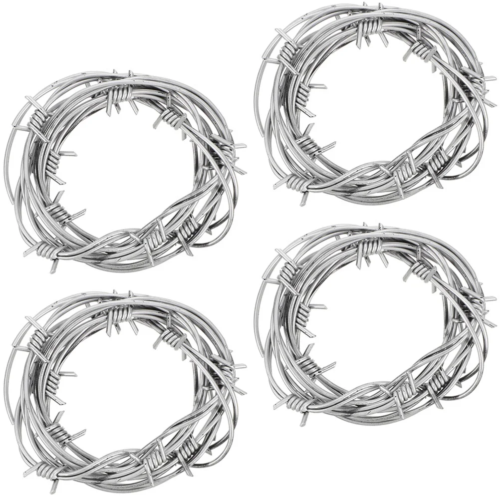 

4 Pcs Simulation Wire Chain Mainstays Barbed Wires Halloween Artificial Ornament Decorative Prop Pvc Decoration Props Funny