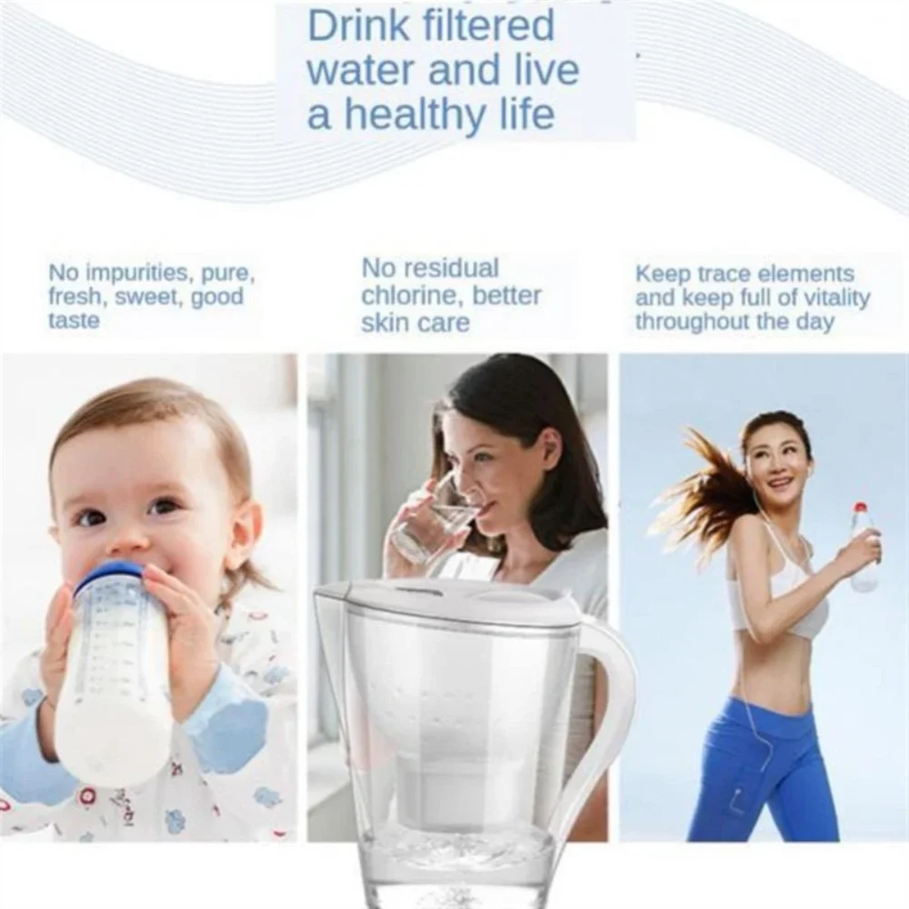 Lead Free Water Filter Pitcher Enhances PH Eliminates Odors Microplastics and Chlorine Lasts 2 Months for Improved Water Quality