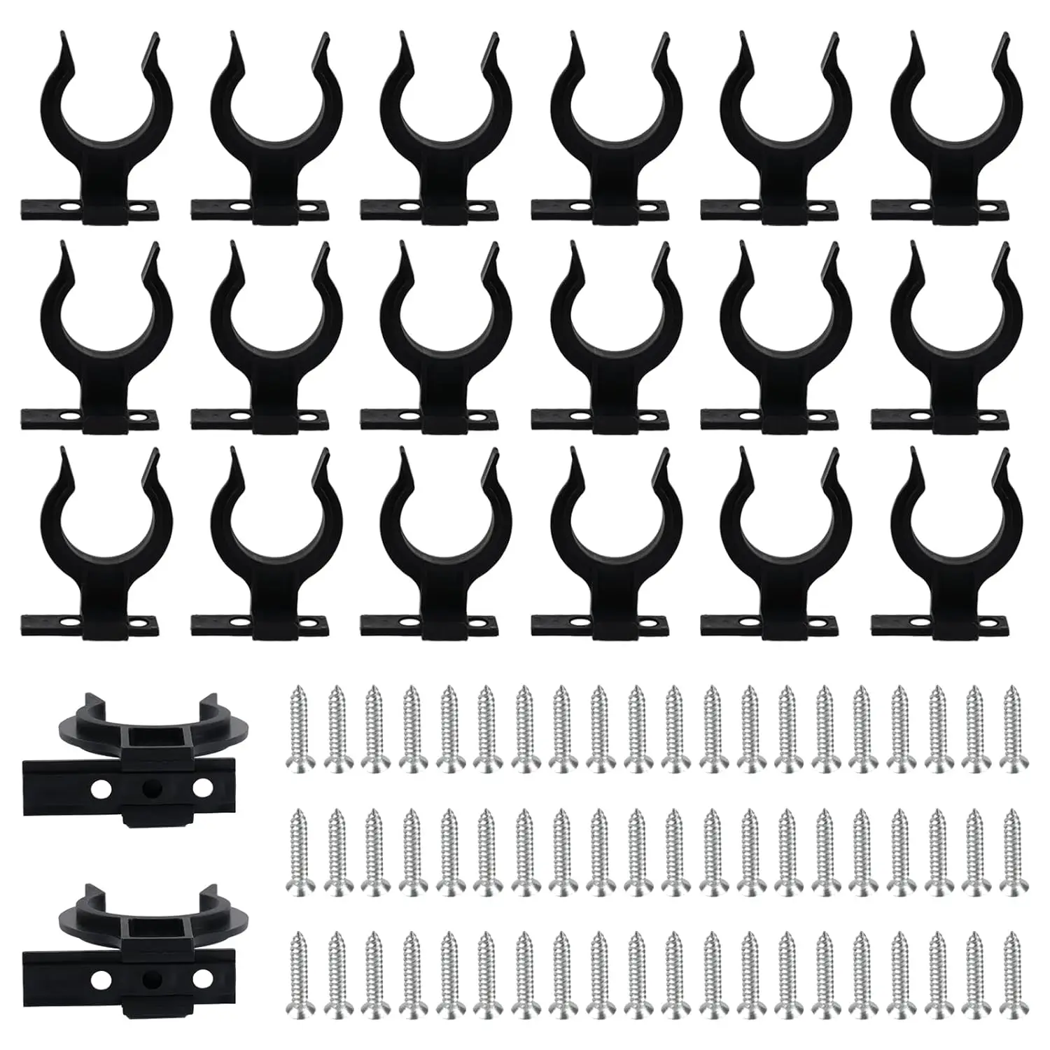 Clipes para Rodapé, Pacote com 20 Fixadores de Pedestal para Cozinha, Rodapé de Cozinha com 60 Parafusos, Painel de Rodapé para Cozinha de 32-42 mm