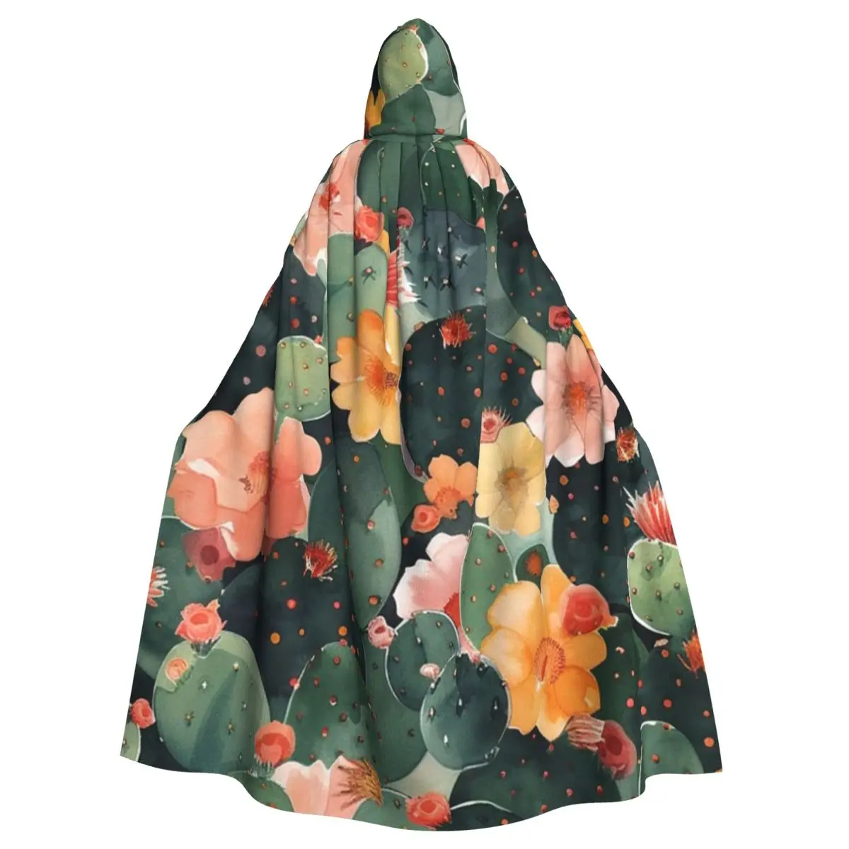 

Длинный плащ с капюшоном «Цветущий кактус», средневековый костюм ведьмы, накидка для косплея, накидка на Хэллоуин, вечеринка для взрослых, унисекс