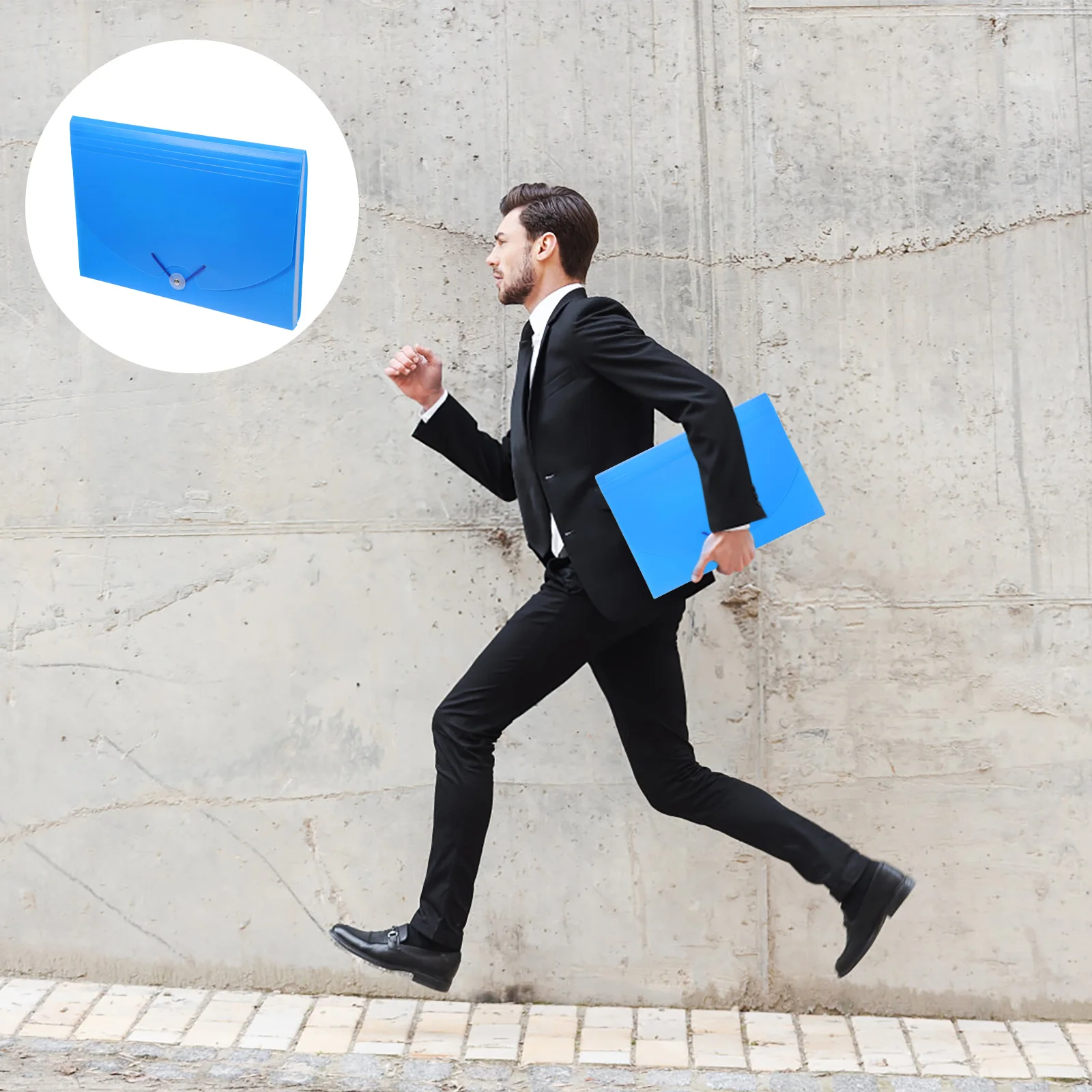 

1pc A4 Folder Plastic Document Storage Bag Blue Office File Organizer Portable File Pouch For Paper Receipts Vouchers Pp