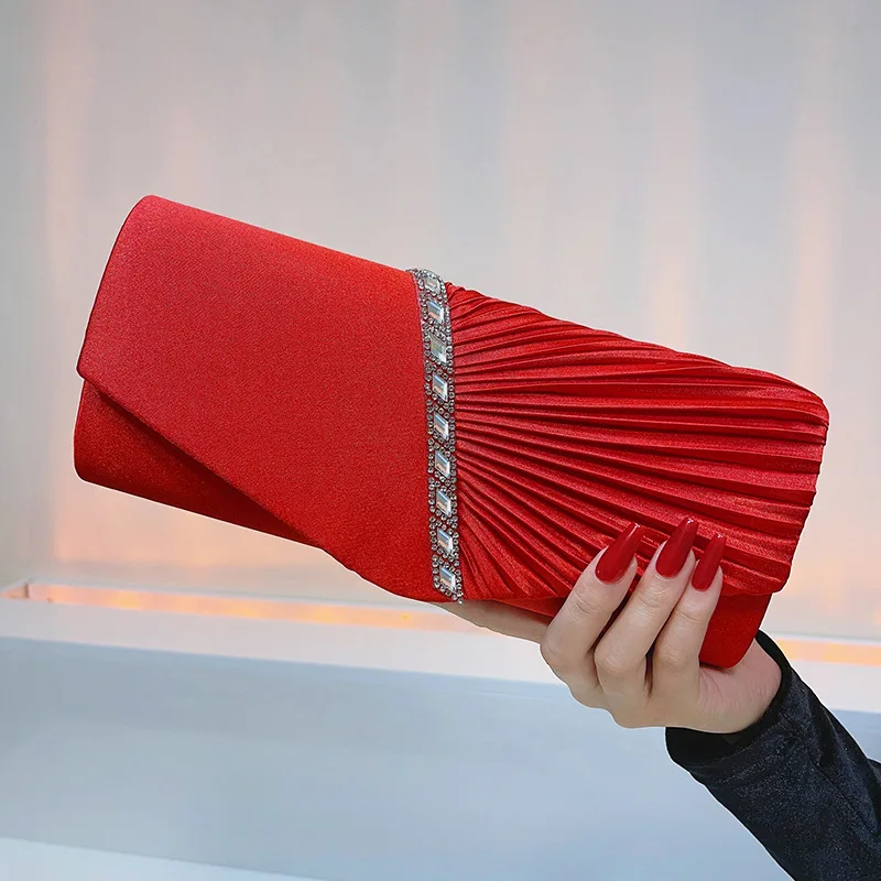 

Purple Rhinestone Clutch Bag for Women Luxury Evening Purse Rightake Prom Wedding Party Shoulder Handbag Diagonal Crossbody