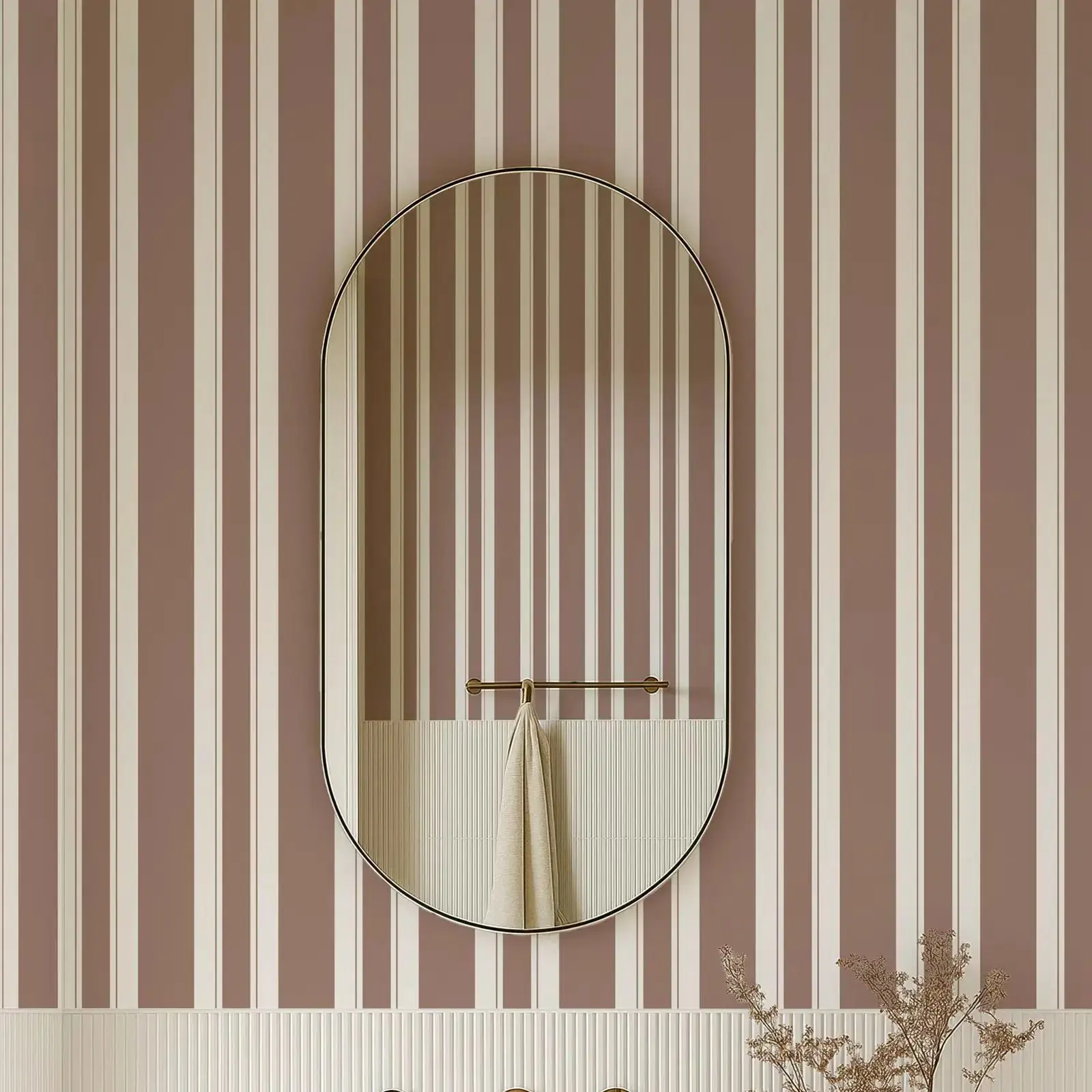 

Современные коричневые обои с кожурой и наклейкой, самоклеящиеся обои с успокаивающей атмосферой, традиционные бумаги в полоску теплого цвета