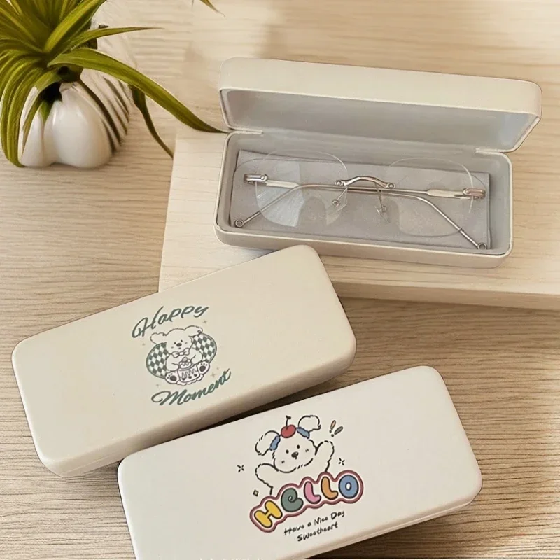 1PCS Glasses Case Sunglasses Protective Case Unique Cartoon Pattern Happy Puppy Storage Box Portable And Anti-pressure