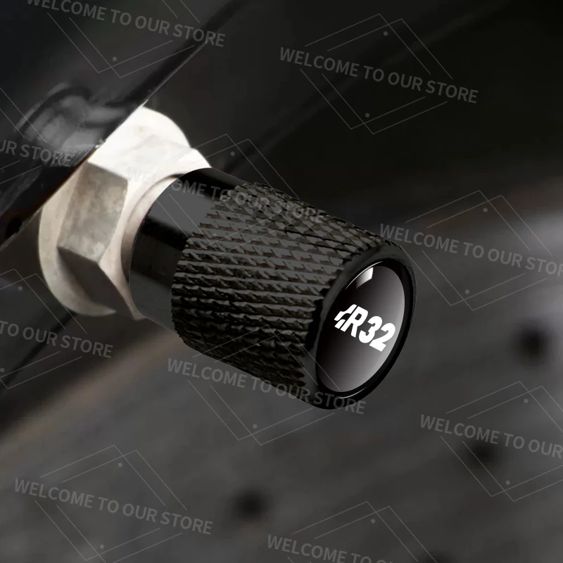 4pcs/1set For R32 Logo Golf Polo Passat Tiguan mk4 mk5 Jetta Touran Car Valve Caps Wheel Tires Air Tyre Stem Protective Cover