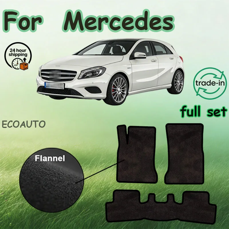 

Flannel Car Floor Mats For Mercedes Benz A Class W176 2013~2018 Rugs Panel Footpads Carpet Cover Cape Foot Pads Sticker Accessor