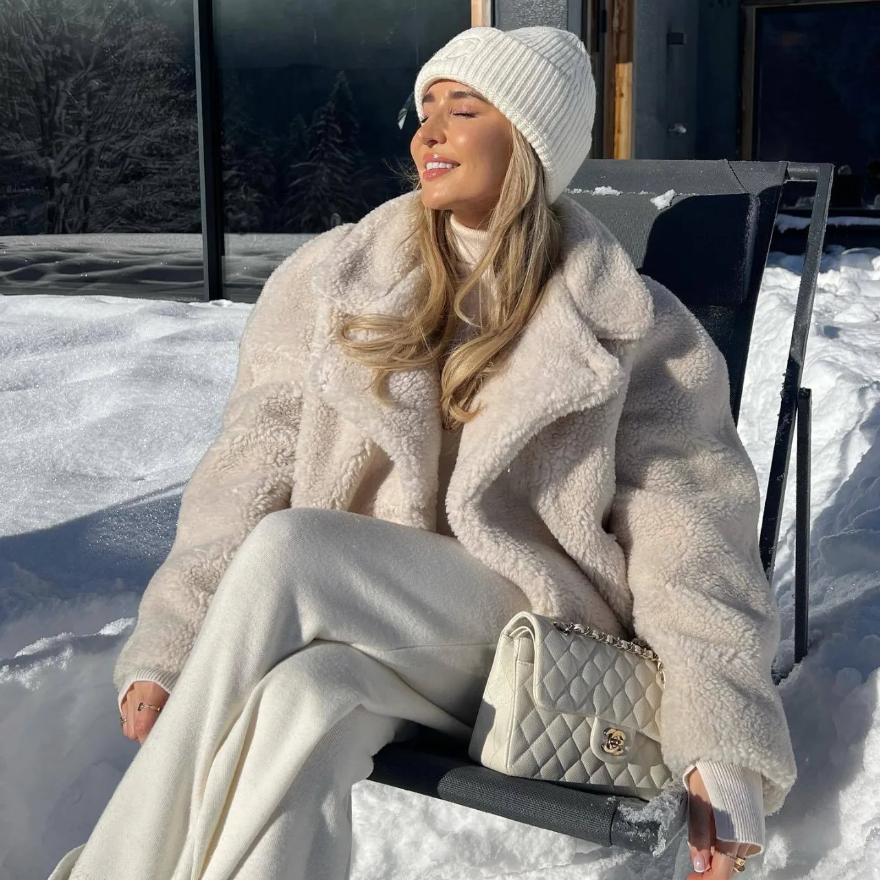 여성용 패션 칼라 플러시 두꺼운 코트 겨울 따뜻한 단색 재킷