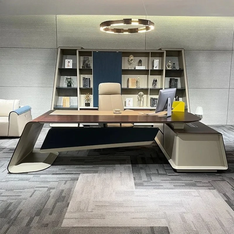 

Стол руководителя: современный, элитный, для офиса компании, высококачественный, с отделкой под покраску.