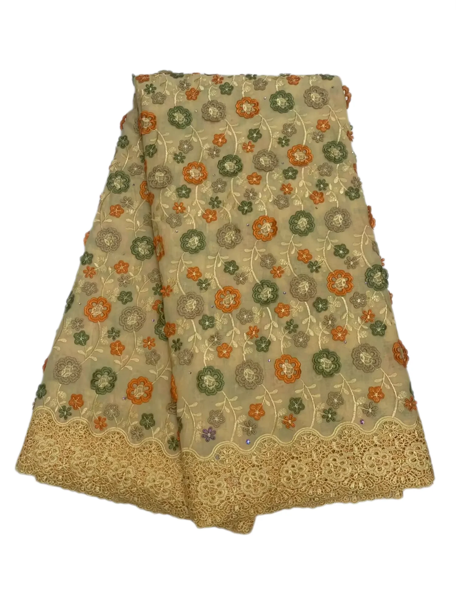 

Celebration Swiss Voile Lace In Switzerland With 3D Flower Applique Stones 2025 Super Quality Water Soluble Fabric For Wedding