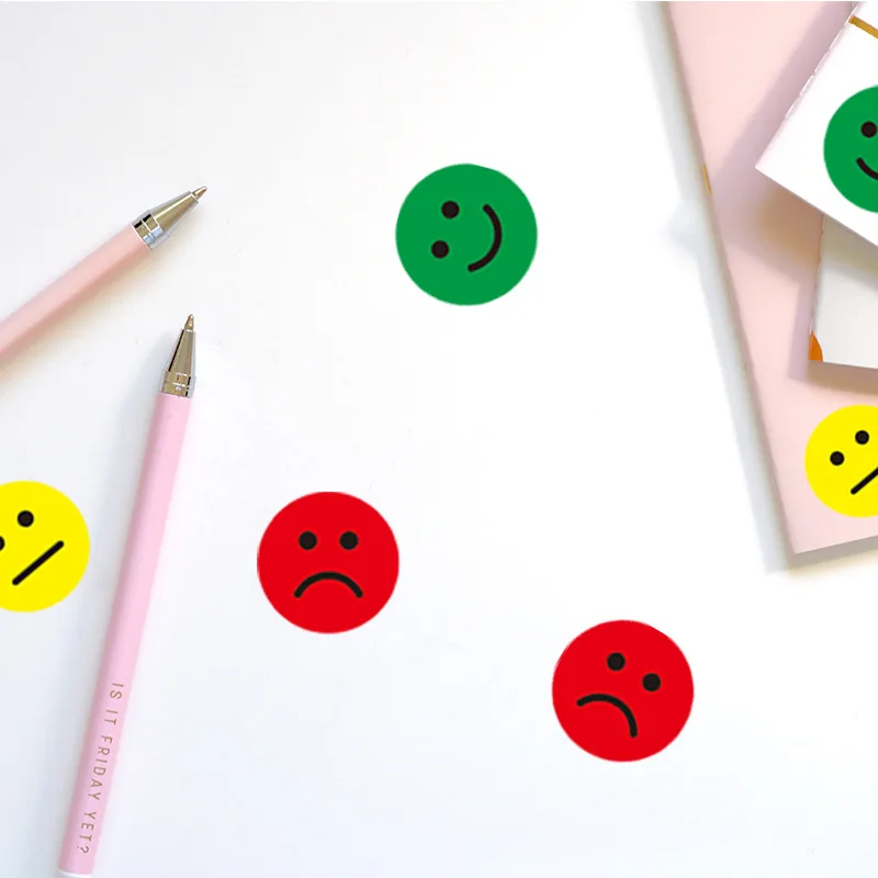 240-1440PCS Happy/Sad Smile Face Behavior Emotion Stickers Kids Classroom Behavioral Performance Reward Stickers for Students