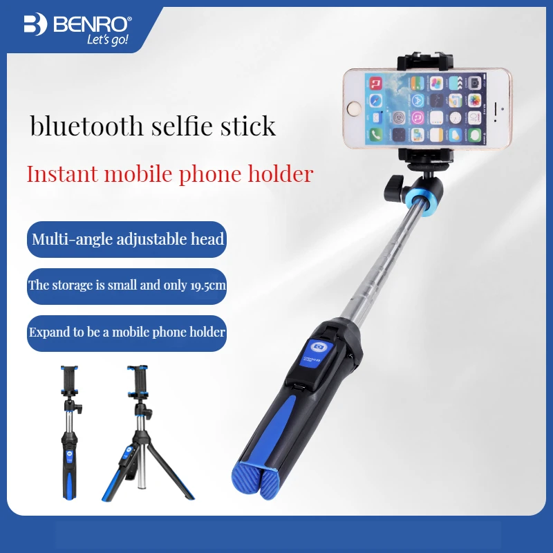 Benro MK10 Desktop 4 in 1 Extendable Selfie Stick Live Holder Bluetooth Remote Control For IPhone GoPro Huiwei MI Phone