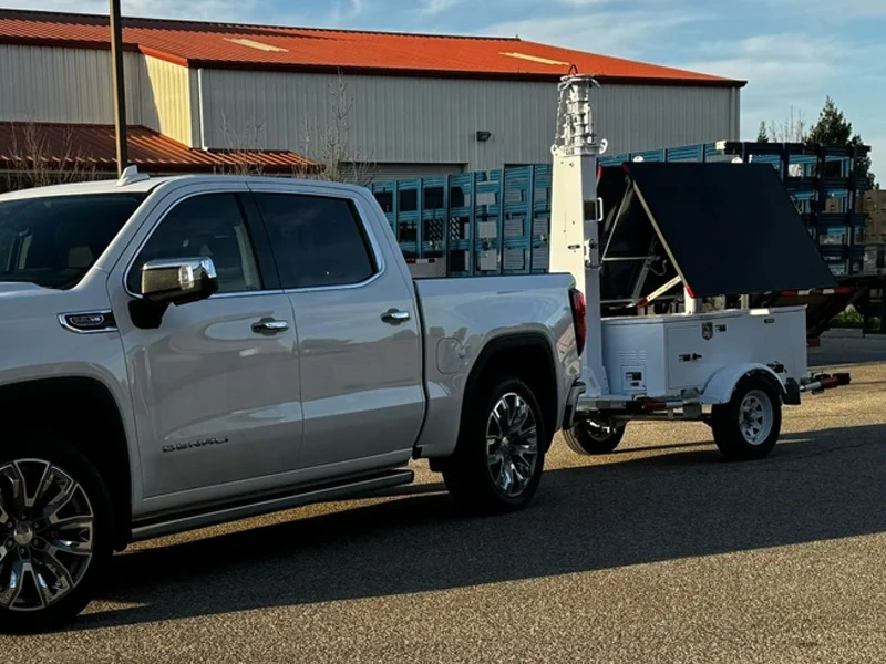 مقطورة Cctv بالطاقة الشمسية برج متنقل 4G WIFI 4g بطاقة 360 درجة لمراقبة مزرعة المزرعة الأمنية خارج الشبكة