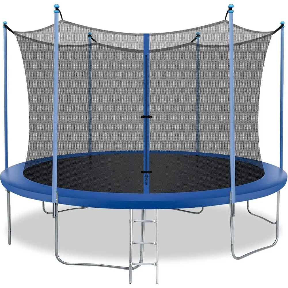 

8FT 10FT 12FT 14FT Trampoline with Enclosure Net Outdoor Jump Rectangle Trampoline