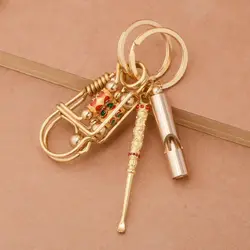 Portable Handmade Brass Keychain Birdie Keyring Creative Car Buckle Wire Winding Keyring Waist Pendant Gift