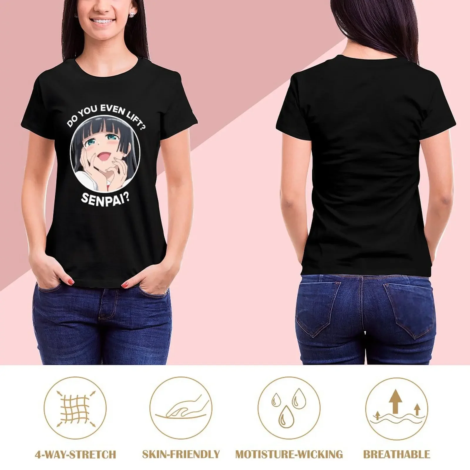 Dumbbell Nan Kilo Moteru? Do you even lift, senpai? Akemi Souryuuin T-Shirt aesthetic clothes blacks Womens graphic t shirts