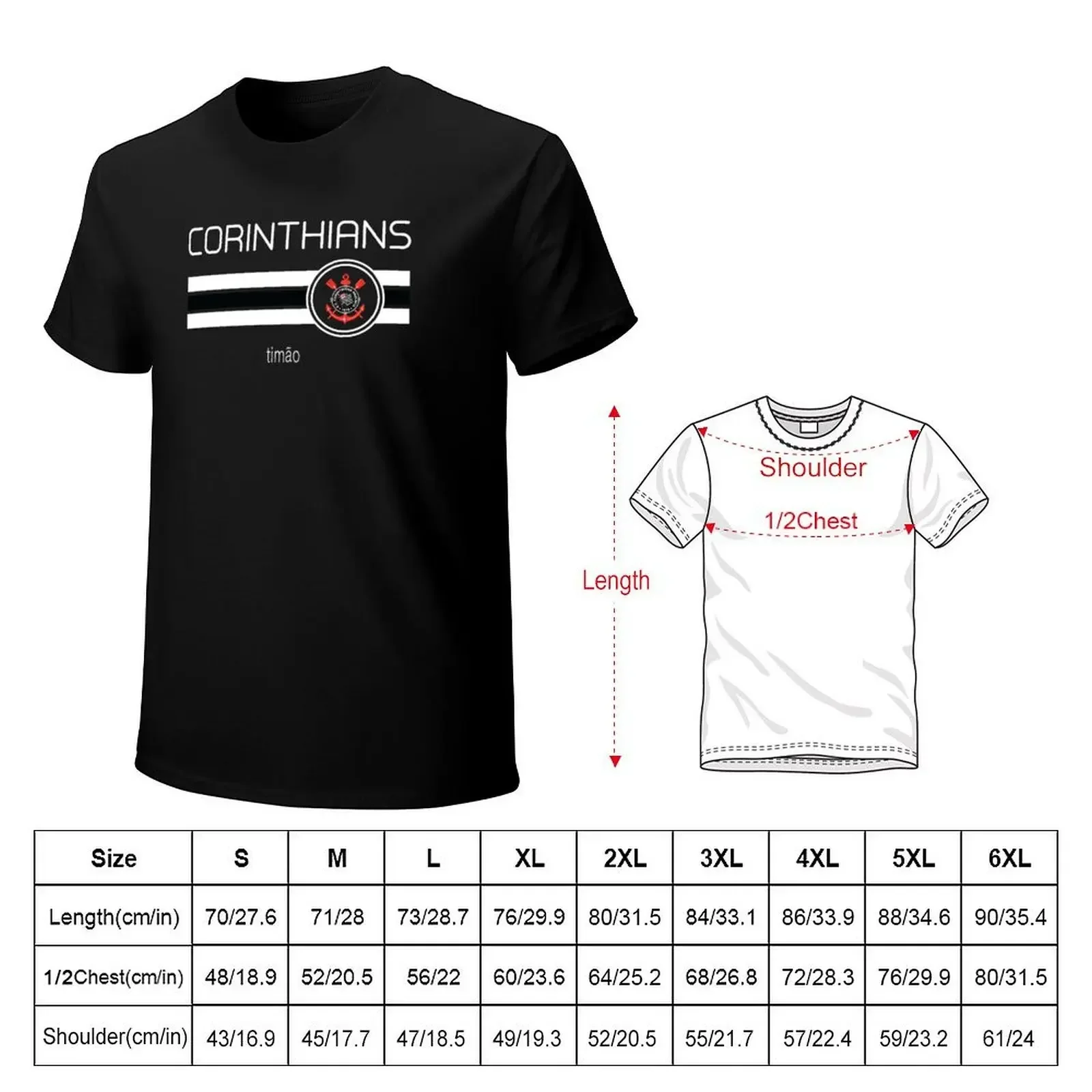 Serie A - Corinthians (Home Black) T-Shirt Aesthetic clothing plus sizes animal prinfor boys  size tops Men's cotton t-shirt