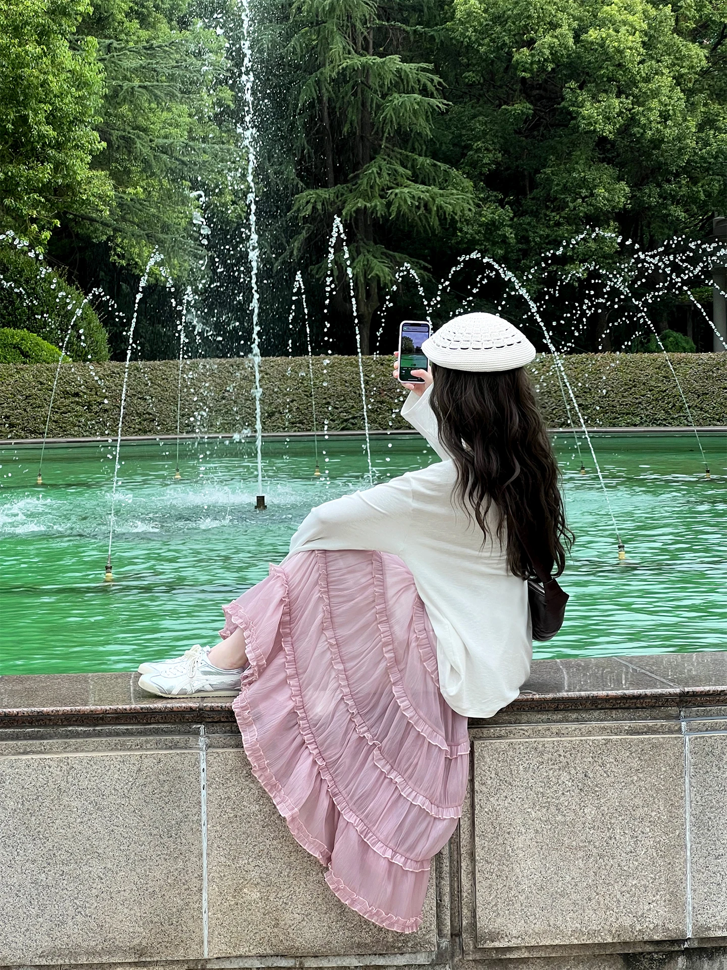 

Повседневная розовая женская юбка А-силуэта с высокой талией, плиссированная, весна-лето-осень, новая модель, объемная юбка-солнце 3D