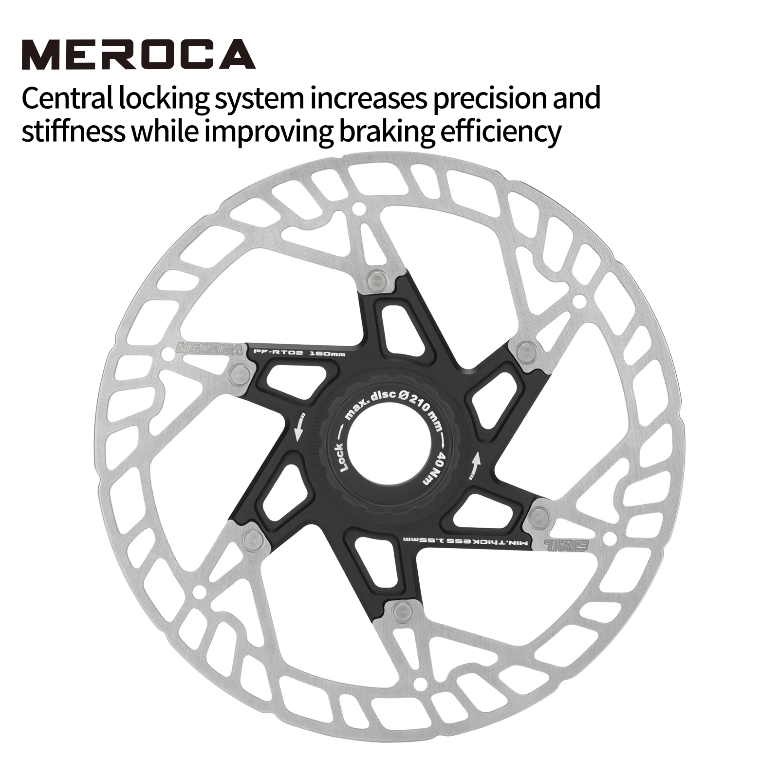 MEROCA Ultraleichte 160mm Durchmesser Hohlgefräste Center-Lock Bremsscheibe 6-Bolzen/Center-Lock Bremsscheibe Gebrauchte Fahrradteile