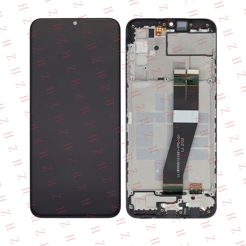 Ensamblaje de Pantalla LCD de Repuesto U+ con Marco Compatible con Samsung Galaxy A03s A037M