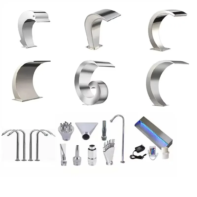 Factory Direct 2026 Stainless Steel Spa Pool Cascade Spillway Waterfall Features Swimming Pool Fountain Spillway Penguin arc bat