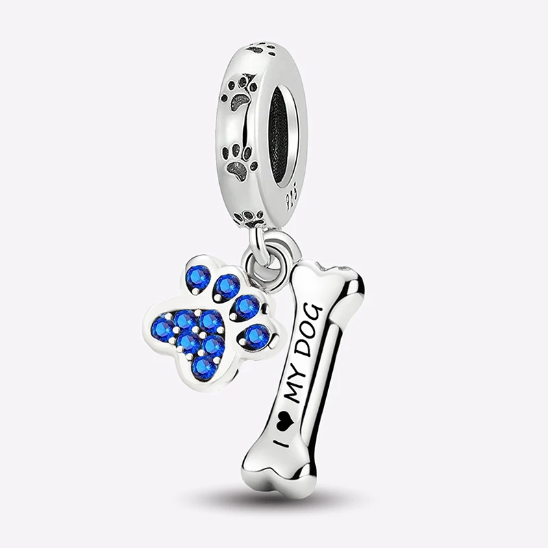 925 Sterling Silver Snowflake Blue Dog Candle Charms Beads Fit Original Pandora Bracelets Bangles Making Gift Of Fine Jewelry