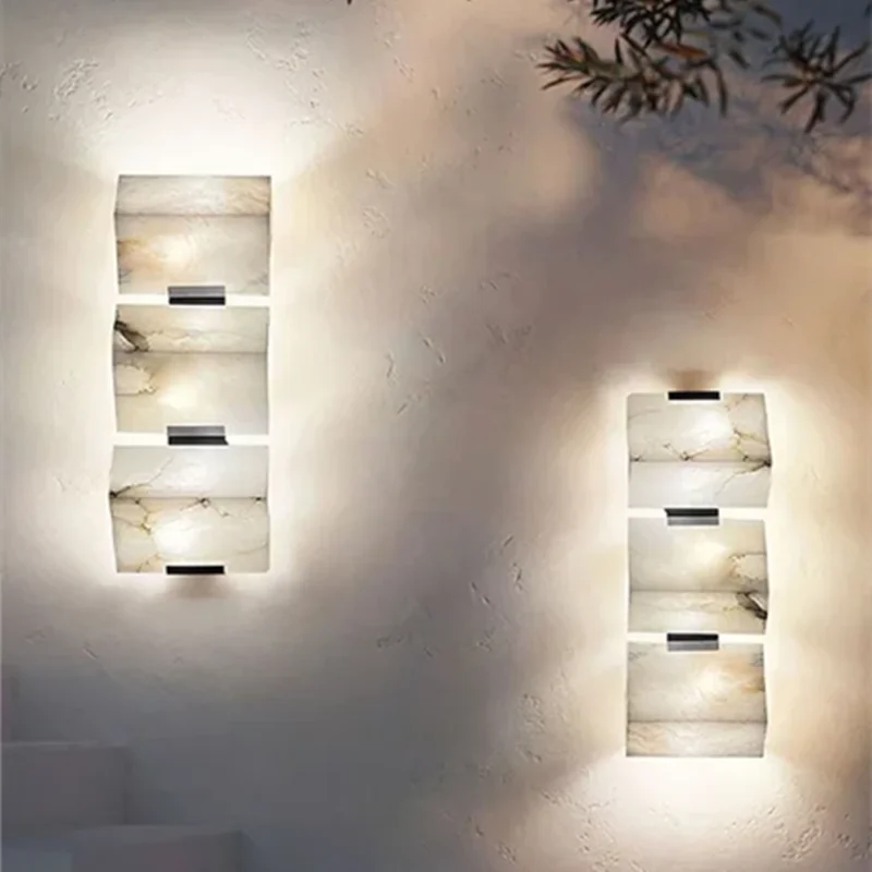 

Natural Marble Wall Lamp Hotel Corridor Lamps Living Room Bedroom Background Wall Bedside Lamp LED wall art light