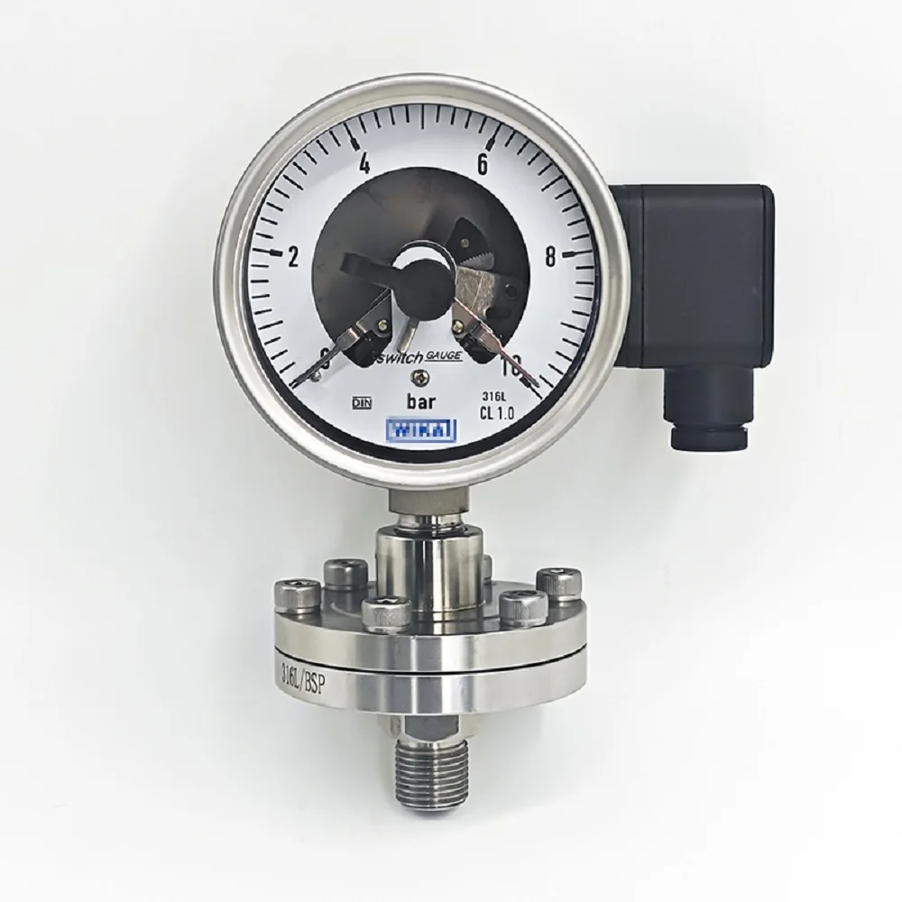 

Original Differential Pressure Gauge With Switch Contacts WIKA Stainless Steel Pressure Gauge