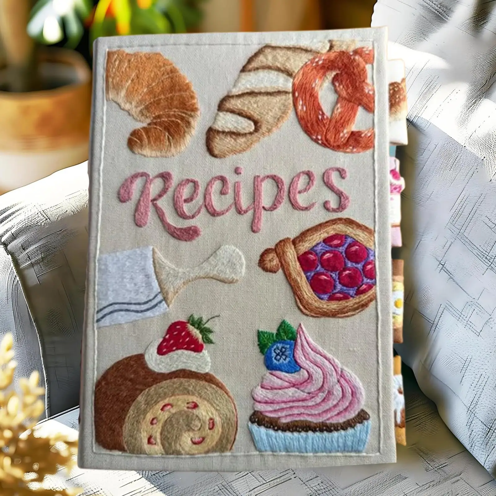 New Personalized Notebook Creative Handmade Recipe Embroidery Diary Journal Baking Recipe for Cook Gift Blank Pages Book