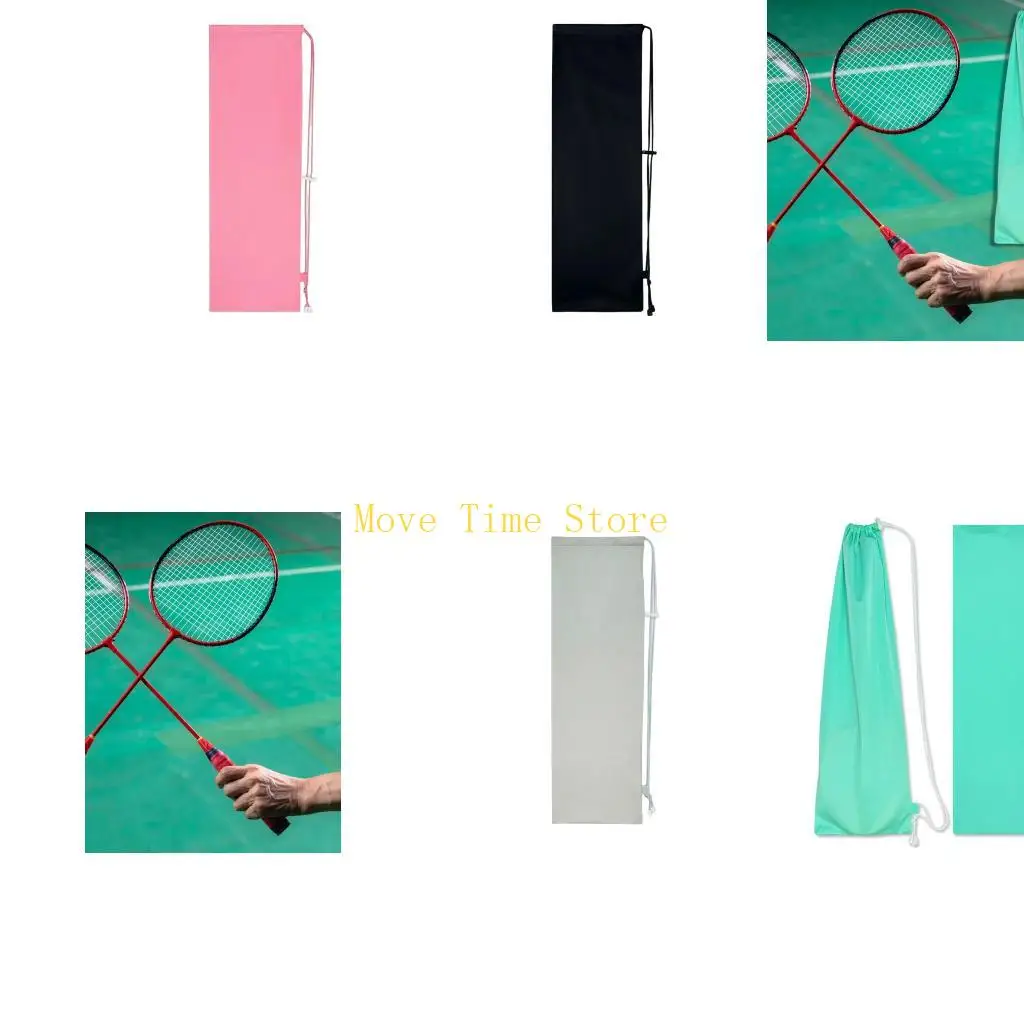 

92ME Durable Fleece Shuttlecock Rackets Holder Adjustable Drawstring Top Reinforced Locking Mechanism