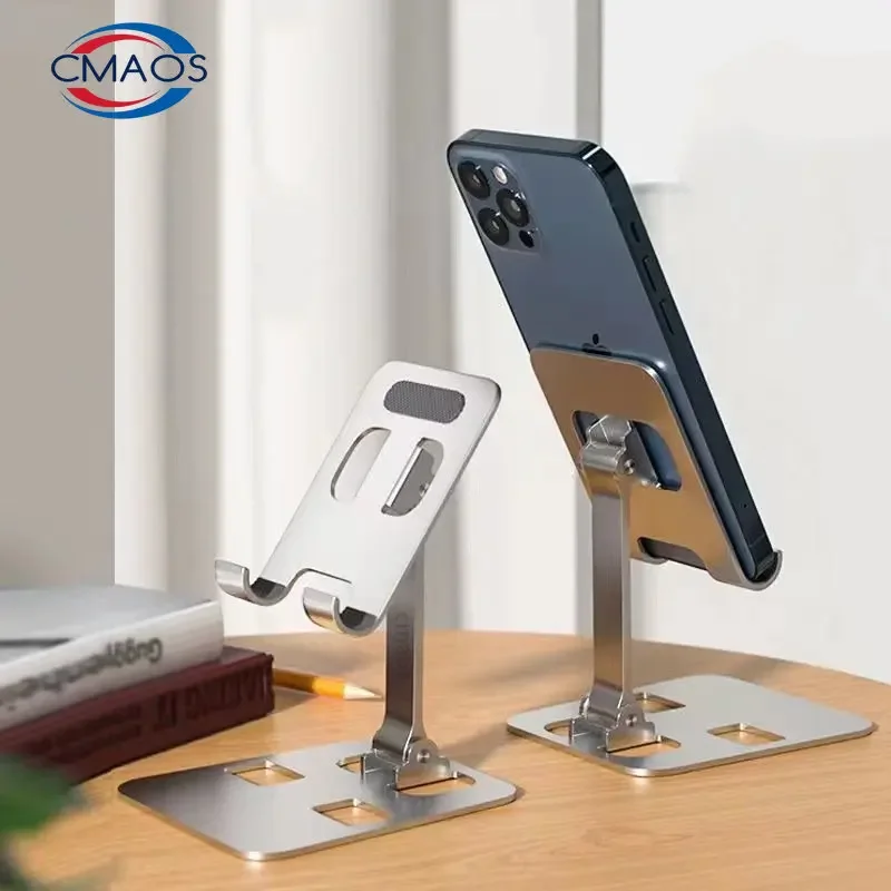 CMAOS Phone Holder Stand for iPhone 14 Xiaomi mi 9 Metal Phone Holder Foldable Mobile Phone Stand Desk For iPhone 11 12 X XS