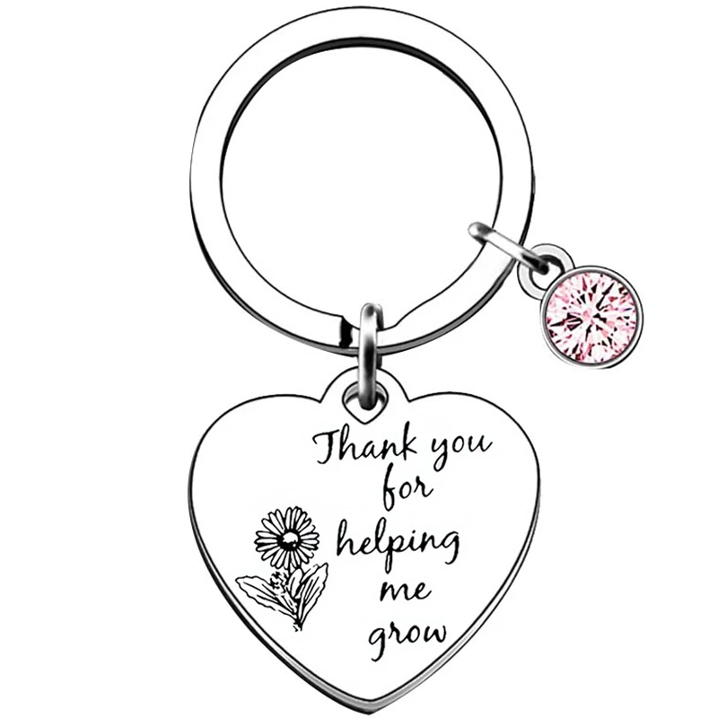 Heart Teacher Appreciation Gifts Best Teacher Gifts Teacher's Day Gifts Thank You Gift Keychain Thank You For Helping Me Grow