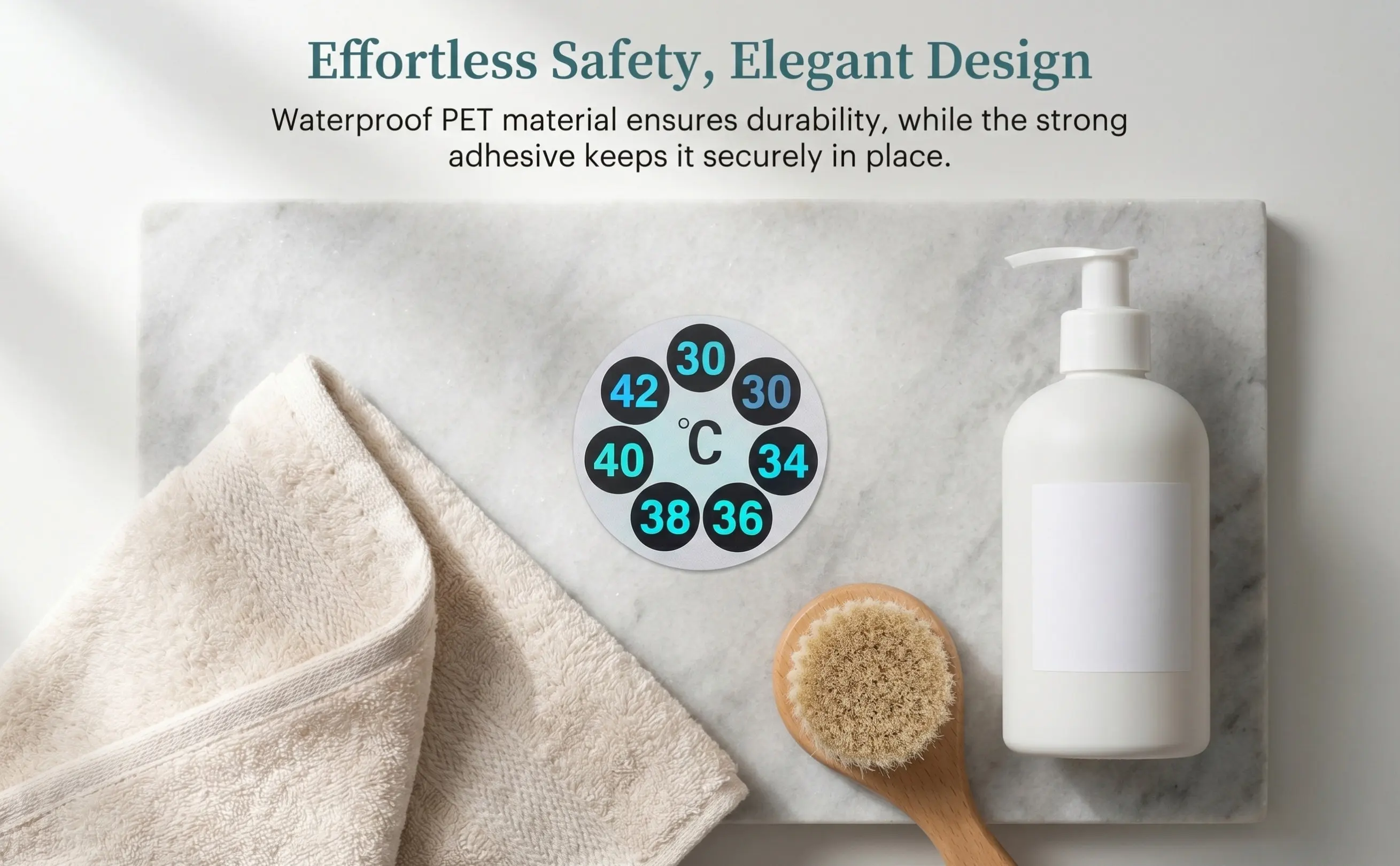 10Pcs Round Water Temperature Sticker Bath Thermometer Decal for Babies Bathtub Safety Monitoring Liquid Crystal Display