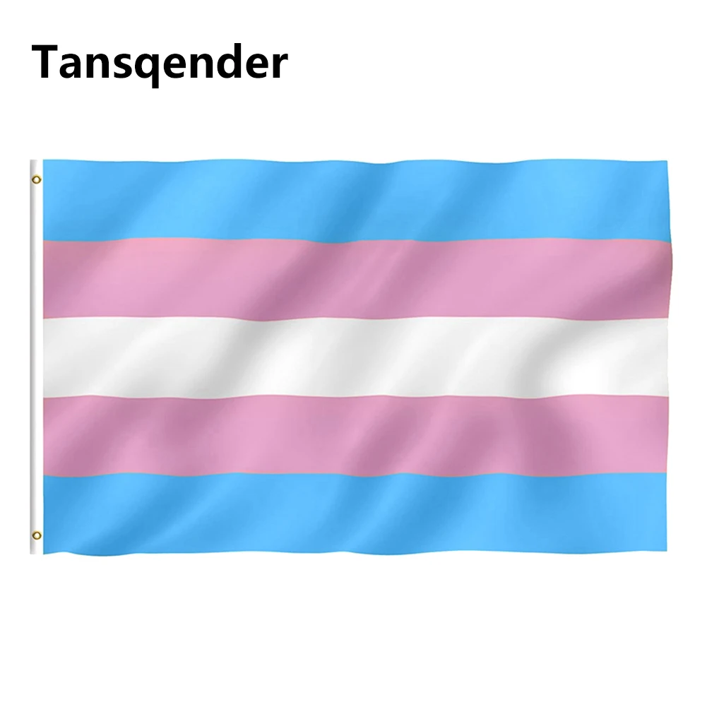 LGBT Trans Transgender Pride Flag 90x150cm Polyester Rainbow Gay Flags For Decor