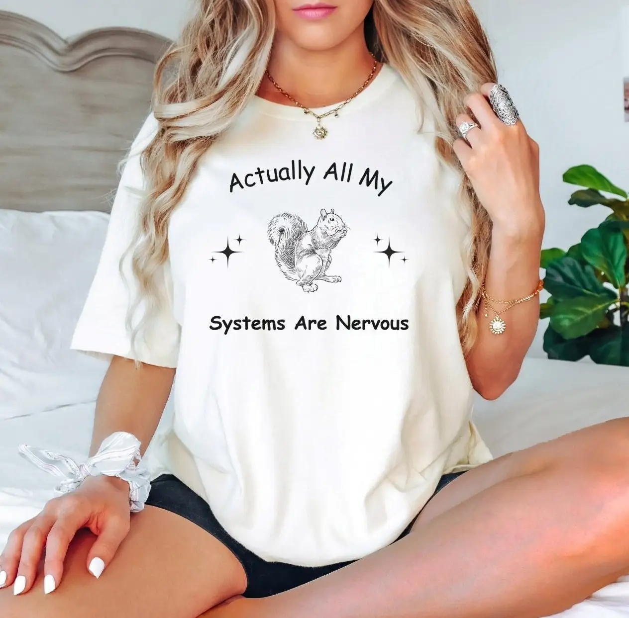 Actually All My Systems Are Nervous Funny Mental Health T Shirt Weirdcore Meme Anxiety Ironic Squirrel