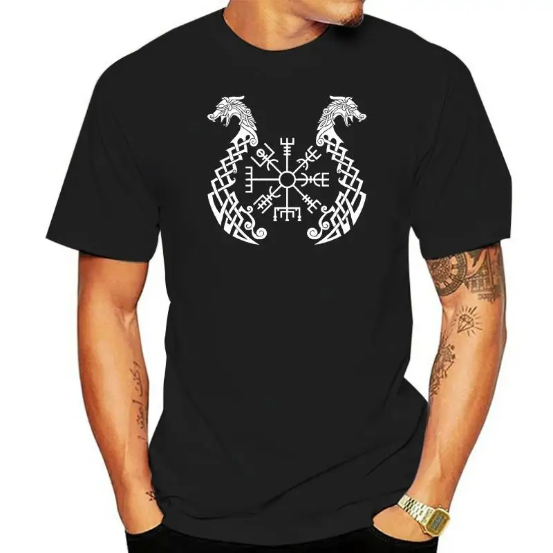 Camiseta vikinga vikinga Valhalla Vegvisir Drakkar, camiseta Formal con cuello redondo, famoso diseñador, camisa fresca transpirable de algodón para primavera y otoño