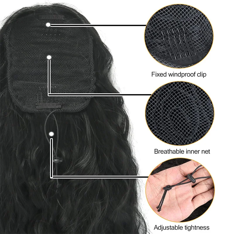 On Sale Clearance Human Hair 8-30inch Drawstring Ponytail Water Wave Human Hair Brazlilan Wrap Around Drawstring PonytailFor wom