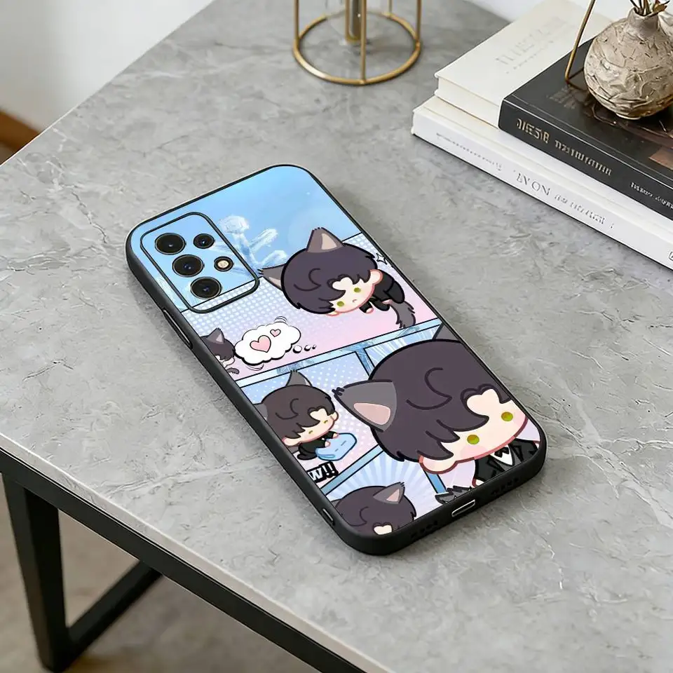 Funda de silicona suave negra con diseño de amor y Zayne de 'Love and Deepspace' para Samsung S25,S24,S21,S22,S23,S30,Ultra,S20,Plus,Fe 5