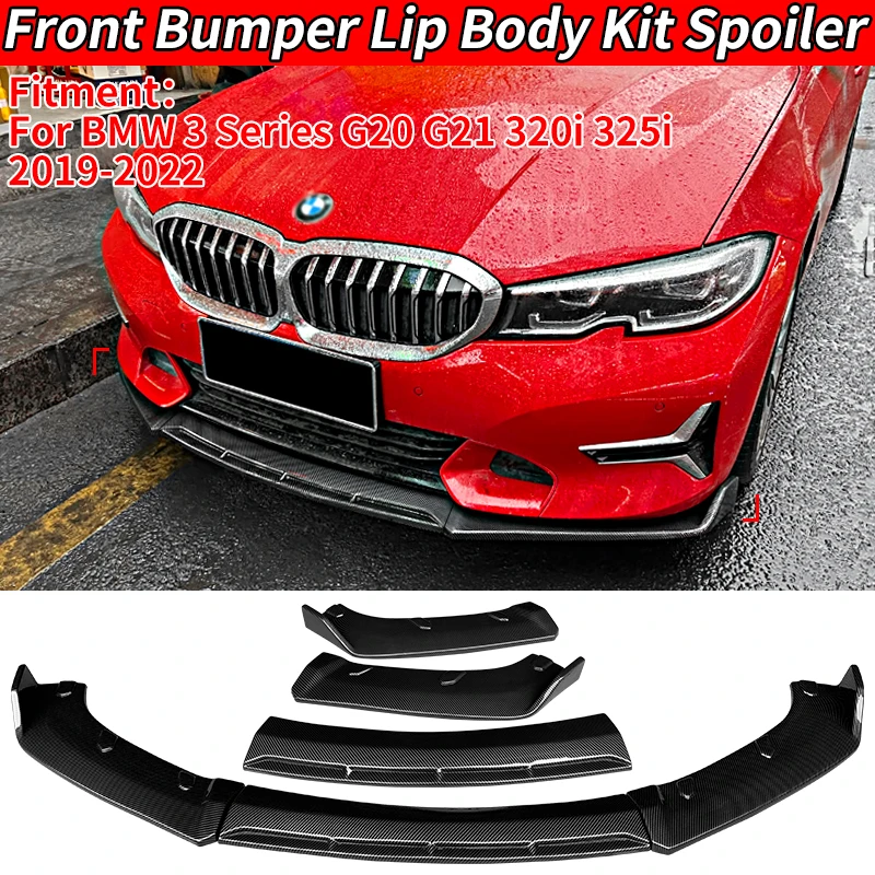 

For BMW 3 Series G20 G21 320i 325i 2019 20 2021 2022 Car Front Bumper Splitter Lip Spoiler Diffuser Guard Body Kit Cover Tuning