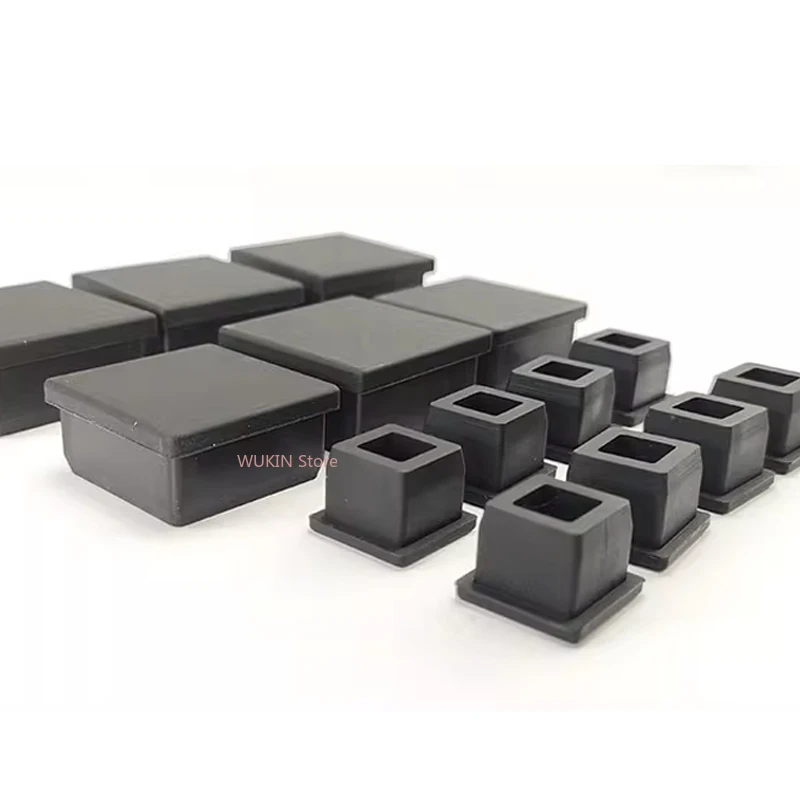 Black Square Silicone Rubber End Caps 9.6mm~50.6MM T Type Blanking Plug Tube Hole Caps Insert Seal Stopper image 4