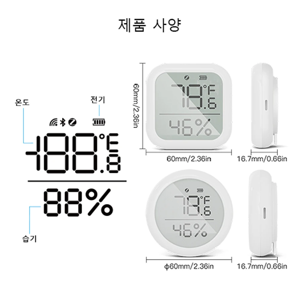 MOES Tuya ZigBee Smart Home Temperature And Humidity Sensor With LED Screen Works With Google Assistant and Tuya Zigbee Hub